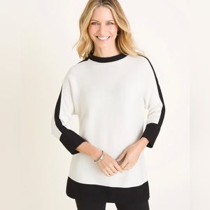 NWT - Chico’s Zenergy Blocked Mock-Neck Sweater size 3